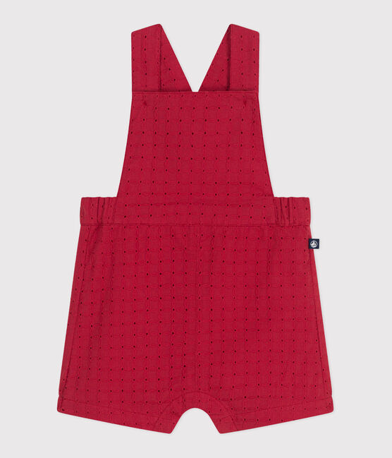 Kurzbeinige Baby-Latzhose aus Baumwolle mit Lochspitze SPI