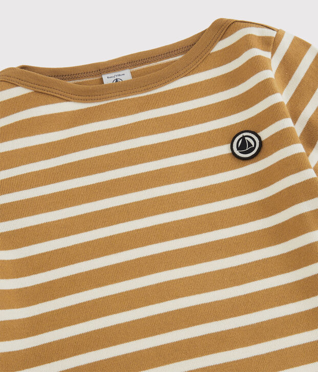 Streifenshirt aus Baumwolle f&uuml;r M&auml;dchen und Jungen gelb/naturfarben