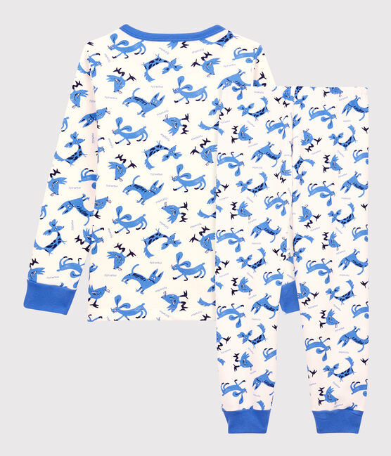 Kinderpyjama aus Baumwolle mit Tiermotiv für Jungen weiss MARSHMALLOW/weiss MULTICO