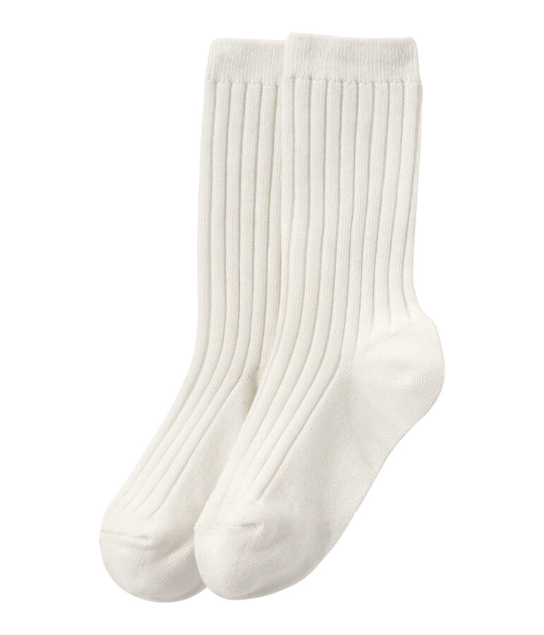 Socken aus Rippstrick weiss