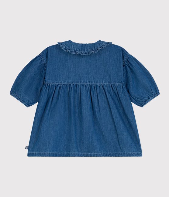Langärmeliges Babykleid mit Kragen aus Denim blau DENIM CLAIR