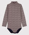 Langärmeliger Baby-Body mit Rollkragen blau SMOKING/weiss MARSHMALLOW