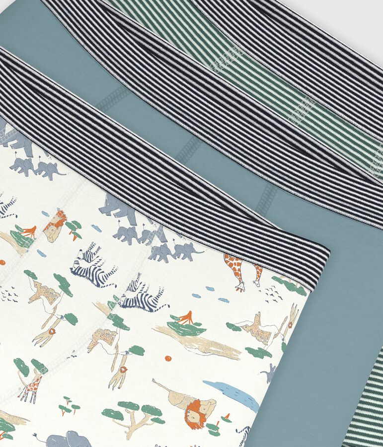 Set Kinder-Boxershorts aus Baumwolle mit Savannen-Motiv vielfarbig