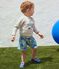 Bedruckte Baby-Jungen-Shorts grau BELUGA/weiss MULTICO