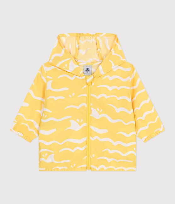 Baby-Windjacke mit UV-Schutz aus Polyester mit Haimotiven gelb ORGE/weiss MARSHMALLOW