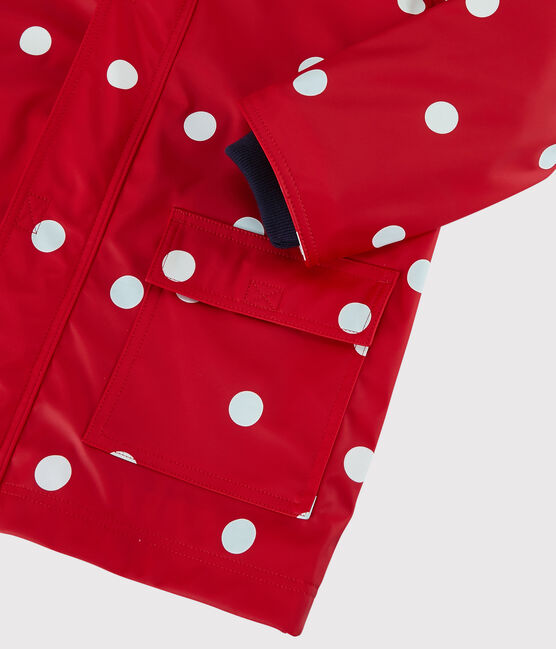 Kinder-Regenjacke Mädchen rot TERKUIT/weiss MULTICO