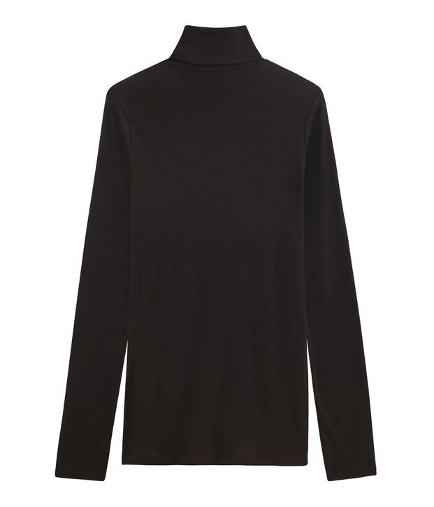 damen unterziehpullover aus leichter baumwolle schwarz