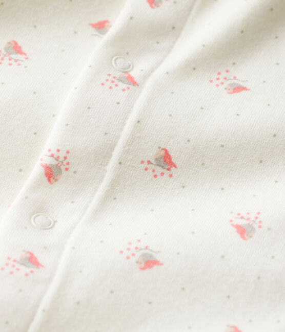 Fußloser Baby-Bodyjama aus Bio-Baumwolle  weiss MARSHMALLOW/weiss MULTICO