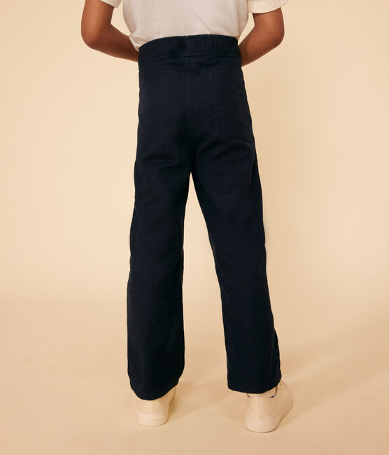 Kinderhose aus gestreiftem Baumwoll-Kattun Kinder/Jungen blau SMOKING