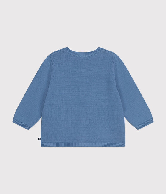 Baby-Cardigan aus Baumwollstrick in Ajour-Optik blau BEACH