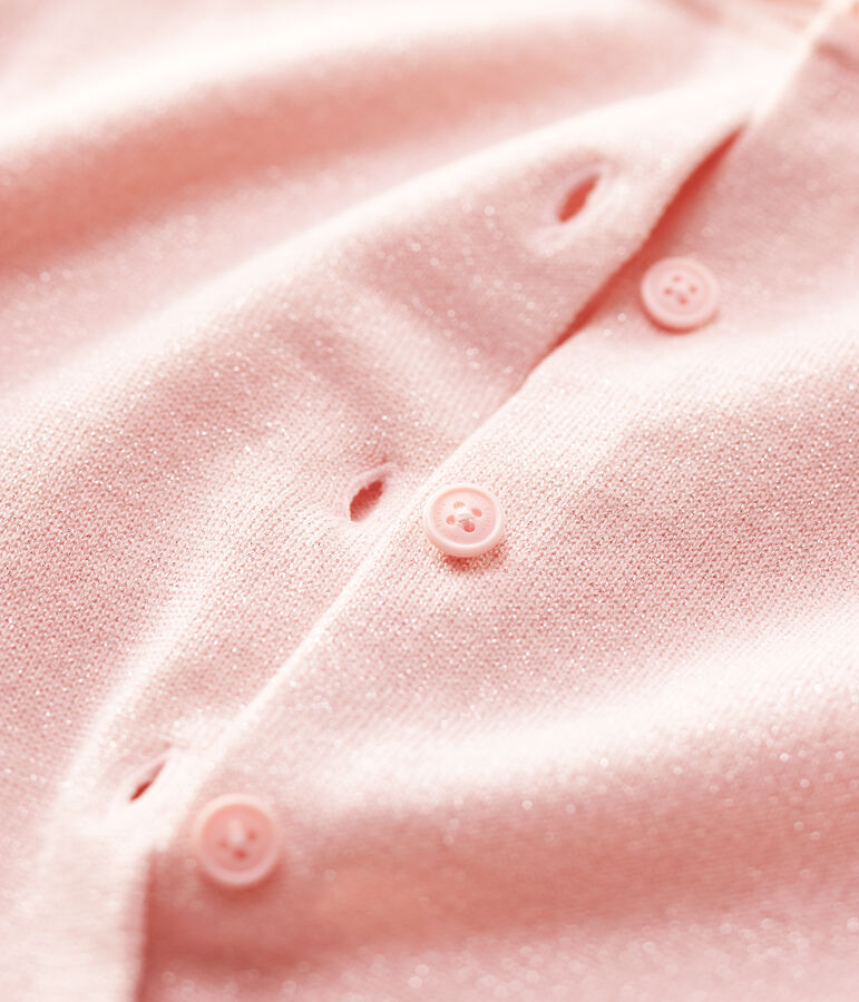 Kinder-Cardigan aus Baumwolle f&uuml;r M&auml;dchen rosa/grau