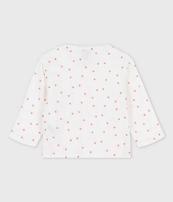 Babyhemd aus Bio-Musselinstoff weiss MARSHMALLOW/rot OMBRIE