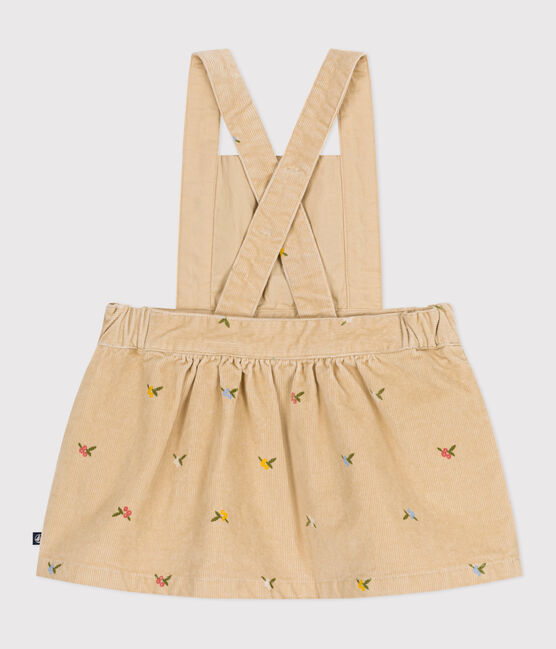 Baby-Kleid aus Fein-Cord mit Blumenstickerei beige CAJOU/ MULTICO