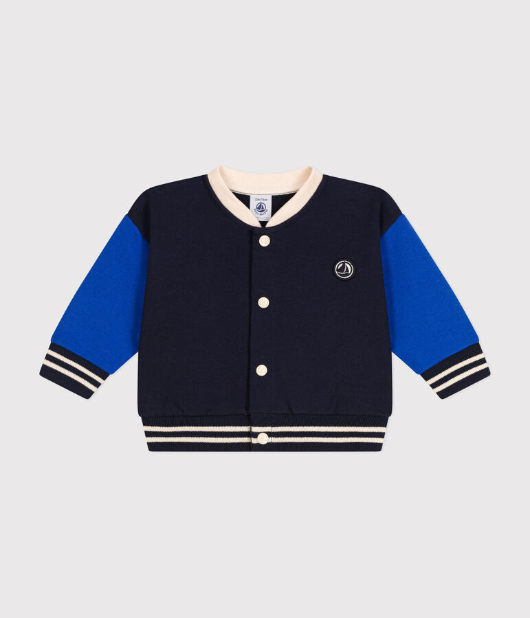 Baby College-Jacke aus Molton blau/blau