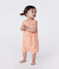 Ärmelloser Baby-Kurzoverall aus Baumwoll-Frottee mit Sonnenmuster orange ABRICOT/ MARSHMALLOW