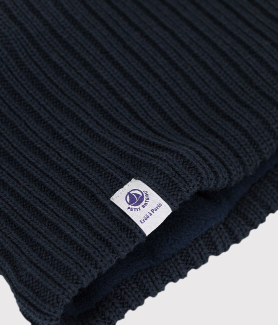 Baby-Schlauchschal aus Strickgewebe, mit recyceltem Fleece gefüttert blau SMOKING