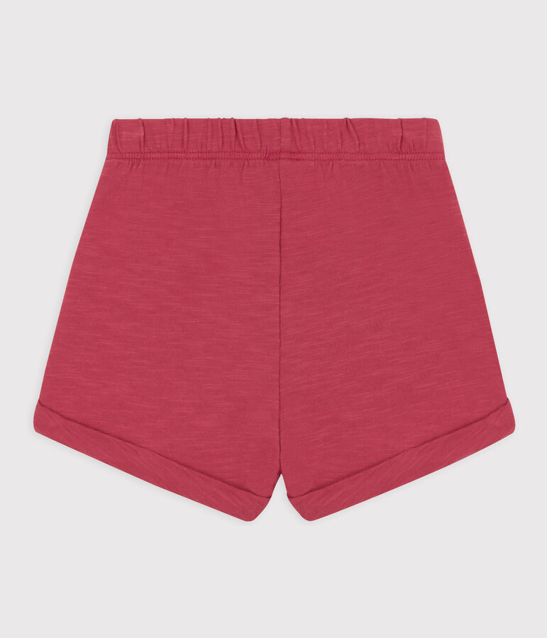 Baby-Shorts aus einfarbigem geflammtem Jersey rosa