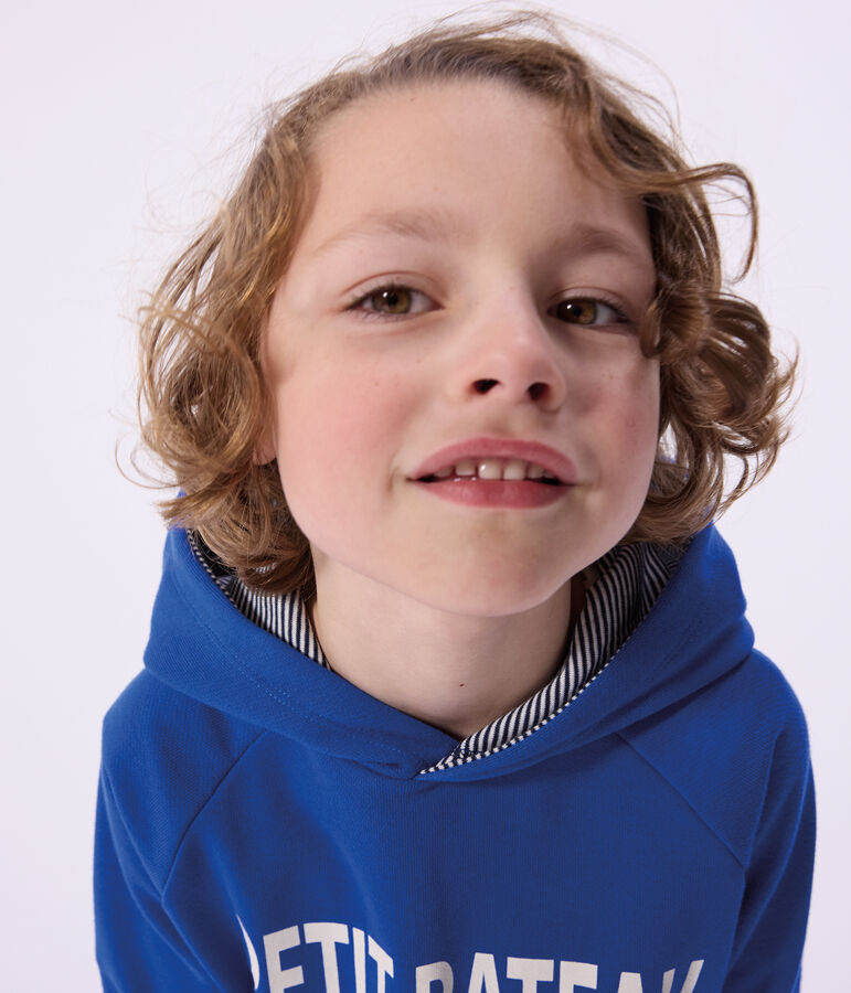 Kinder-Kapuzensweatshirt aus Baumwolle blau PERSE