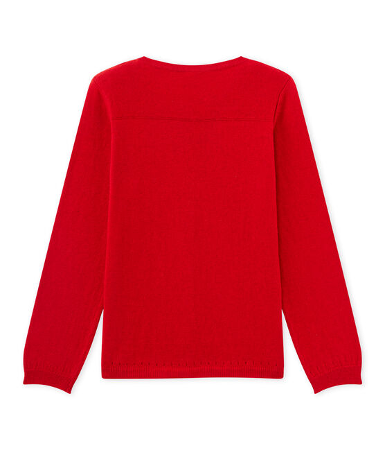 Mädchen-Cardigan aus Wolle/Baumwolle rot FROUFROU