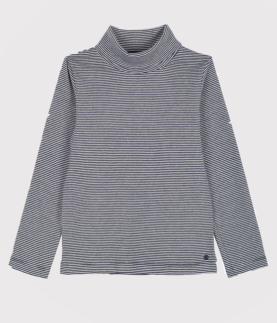 Kinder-Unterziehpullover für Mädchen und Jungen blau SMOKING/weiss MARSHMALLOW