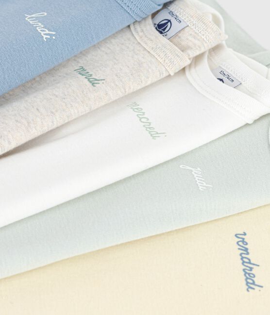 Set langärmeliger Baby-Bodys aus Baumwolle mit Wochentagen variante 1
