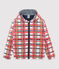 Warme Kinder-Windjacke unisex weiss MARSHMALLOW+SIGNAL/rot MULTICO