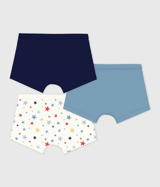 Set Kinder-Boxershorts mit &uuml;berzogenem Bund aus Baumwolle und Sternmotiv vielfarbig