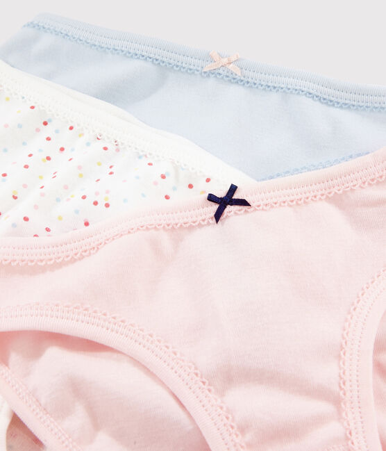 3er-Set Unterhosen aus Bio-Baumwolle mit buntem Polka-Dot-Muster für Mädchen variante 1