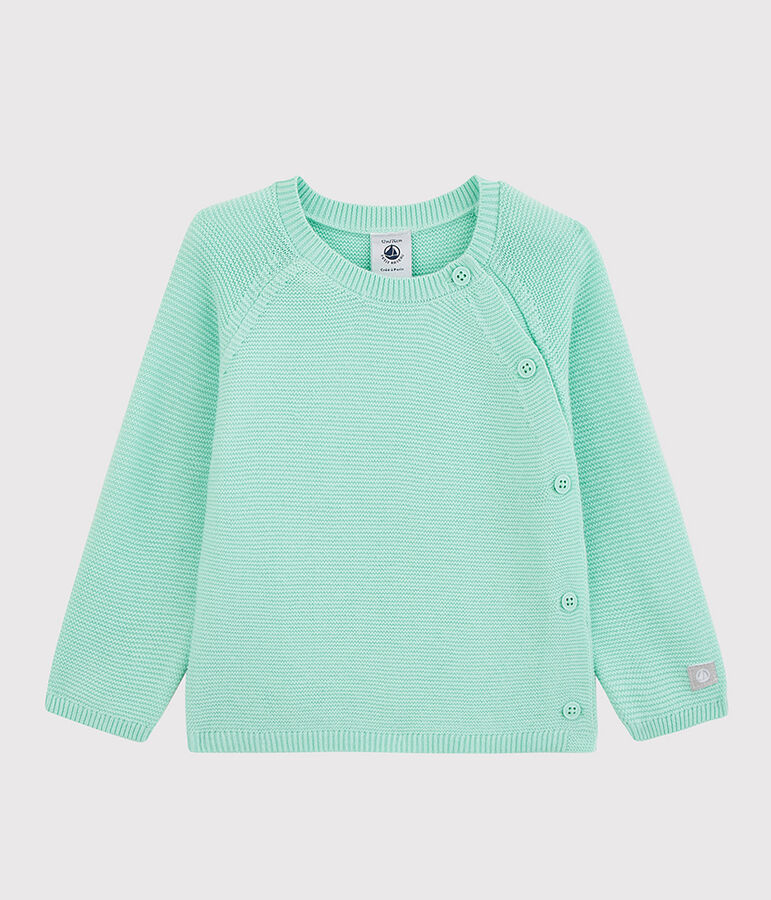 Baby-Cardigan aus Bio-Baumwollstrick in Blau blau VERGLAS