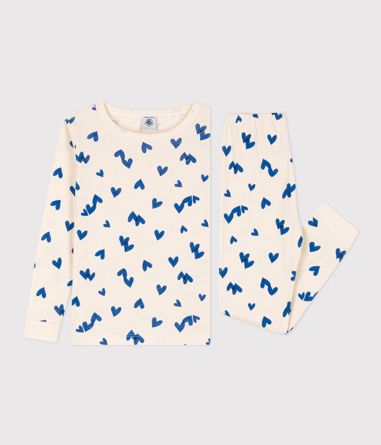 Kinderpyjama aus Baumwolle in schmaler Passform f&uuml;r M&auml;dchen weiss AVALANCHE/ MULTICO