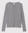 Gestreifter Cardigan aus Baumwolle für Damen blau SMOKING/weiss MARSHMALLOW