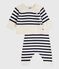 2-teiliges Baby-Set aus Wollstrick mit Matrosenstreifen blau MARSHMALLOW/ SOIR