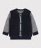 Wendbarer Baby-Cardigan für Jungen blau SMOKING/weiss MARSHMALLOW