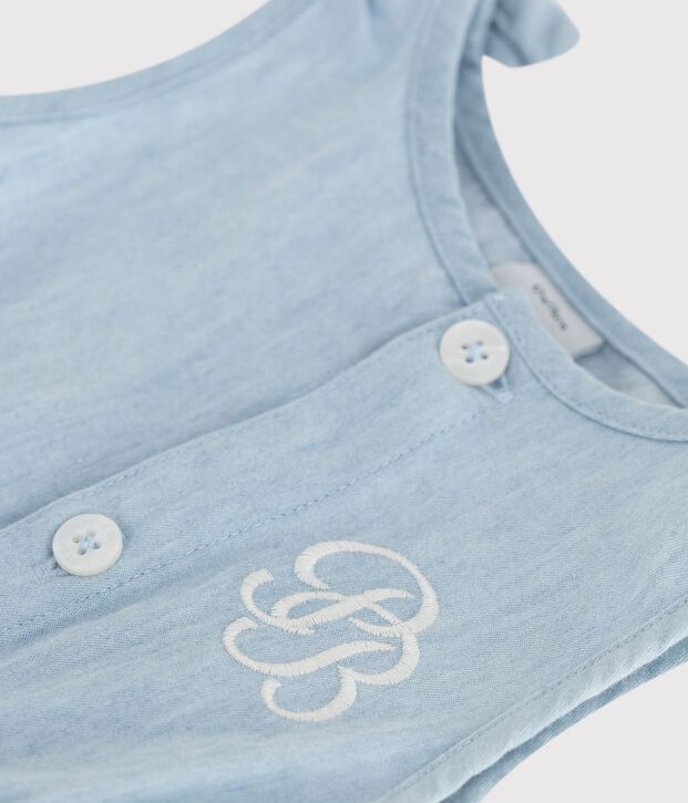 Baby-Kurzoverall aus Chambray blau