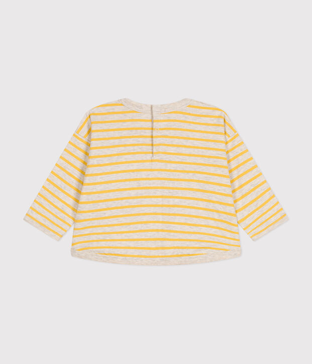 Lang&auml;rmeliges Baby-T-Shirt aus Doppeljersey beige/gelb
