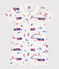 Baby-Kurzoverall Paris aus Baumwolle weiss MARSHMALLOW/weiss MULTICO