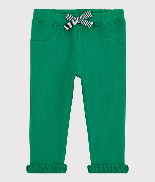Baby-Hose aus Molton. gr&uuml;n