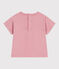 Kurzärmeliges Baby-T-Shirt aus einfarbiger Baumwolle rosa CHARME