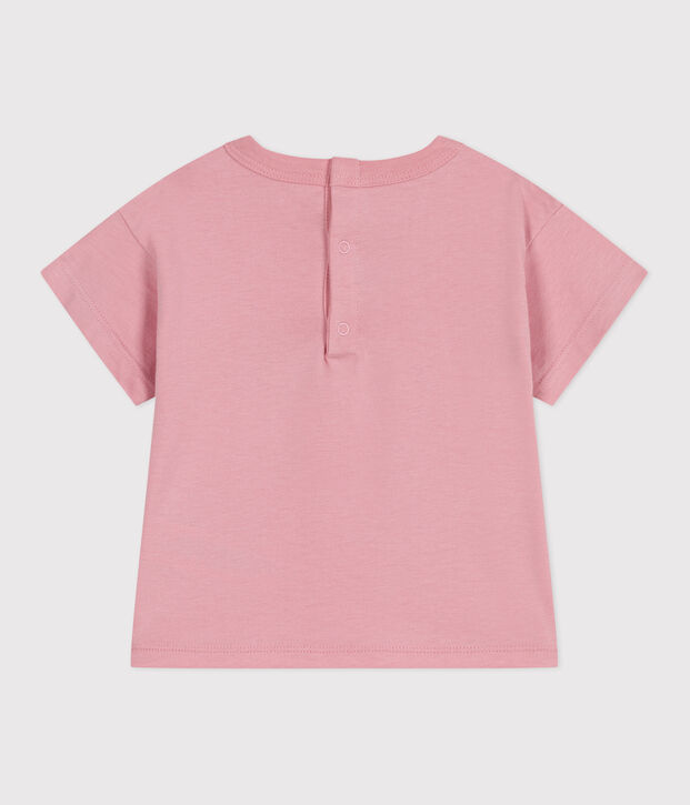 Kurz&auml;rmeliges Baby-T-Shirt aus einfarbiger Baumwolle rosa