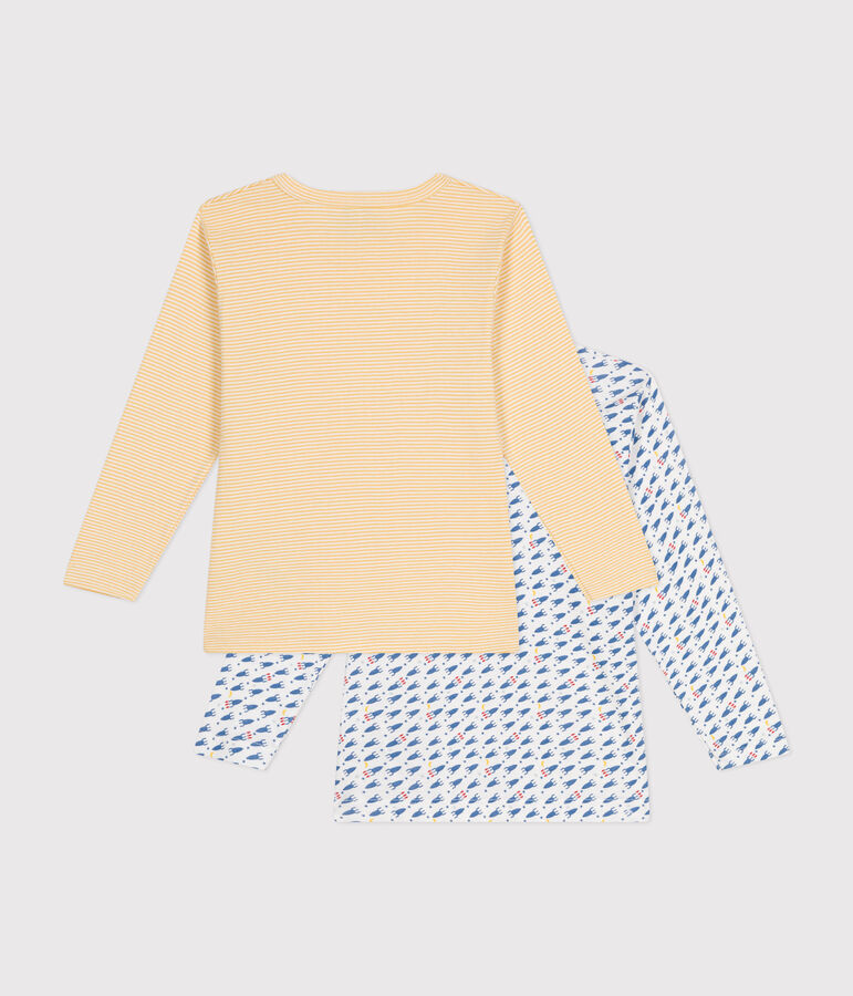 2er-Set lang&auml;rmelige Kinder-T-Shirts aus Baumwolle mit Raketen vielfarbig