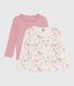 Set langärmeliger Kinder T-Shirts aus Baumwolle mit Blumenmuster