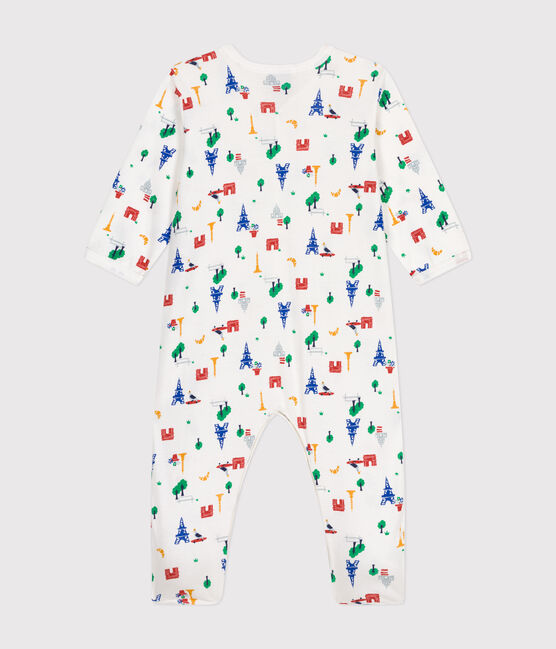 Baby-Strampler aus Baumwolle mit Paris-Printmotiv weiss MARSHMALLOW/weiss MULTICO