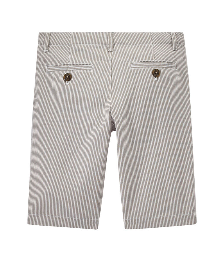 Gestreifte Jungen-Bermudashorts grau/weiss
