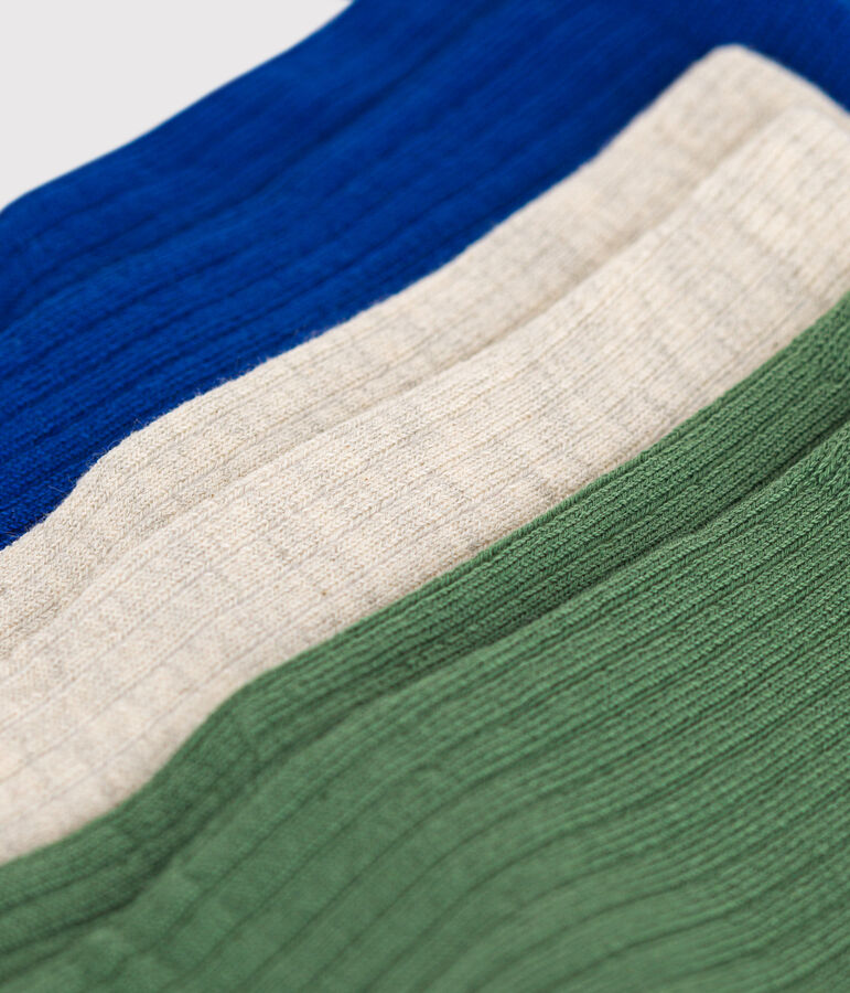 3er-Set Kinder-Socken aus einfarbiger Baumwolle vielfarbig