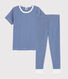 Kinderpyjama aus Baumwolle mit blauem Milleraies-Design für Jungen