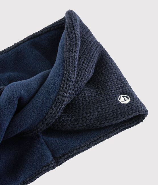 Kinder-Snood aus Strickstoff, in Flechtoptik ausgeführt Mädchen - Jungen blau SMOKING