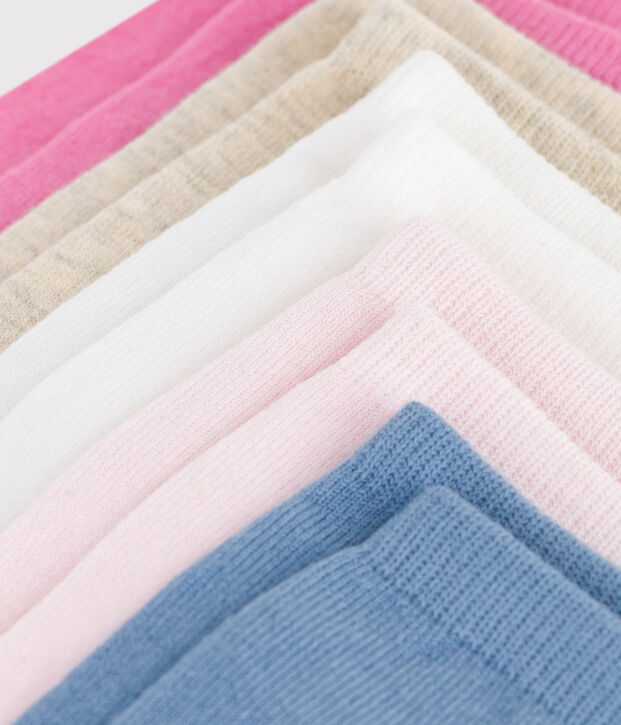 5er-Set Kinder-Kniestr&uuml;mpfe aus einfarbiger Baumwolle vielfarbig