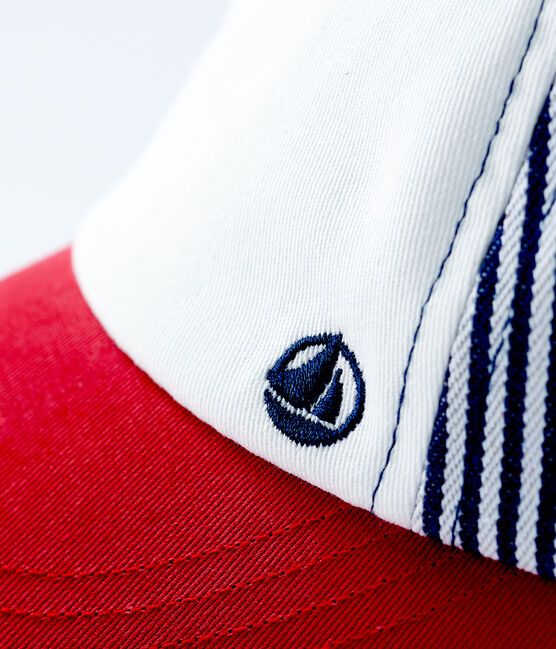 Dreifarbiges Baby-Cap weiss MARSHMALLOW/weiss MULTICO
