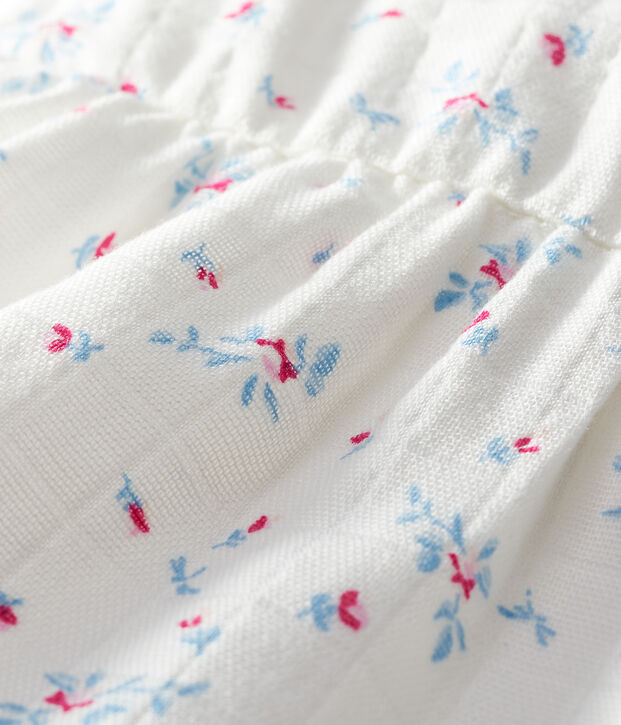 Baby-Overall aus Windelstoff f&uuml;r M&auml;dchen weiss/vielfarbig