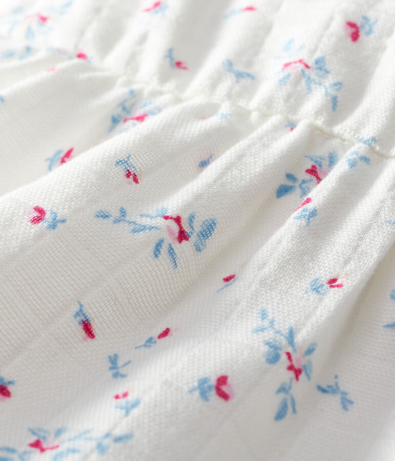 Baby-Overall aus Windelstoff f&uuml;r M&auml;dchen weiss/vielfarbig